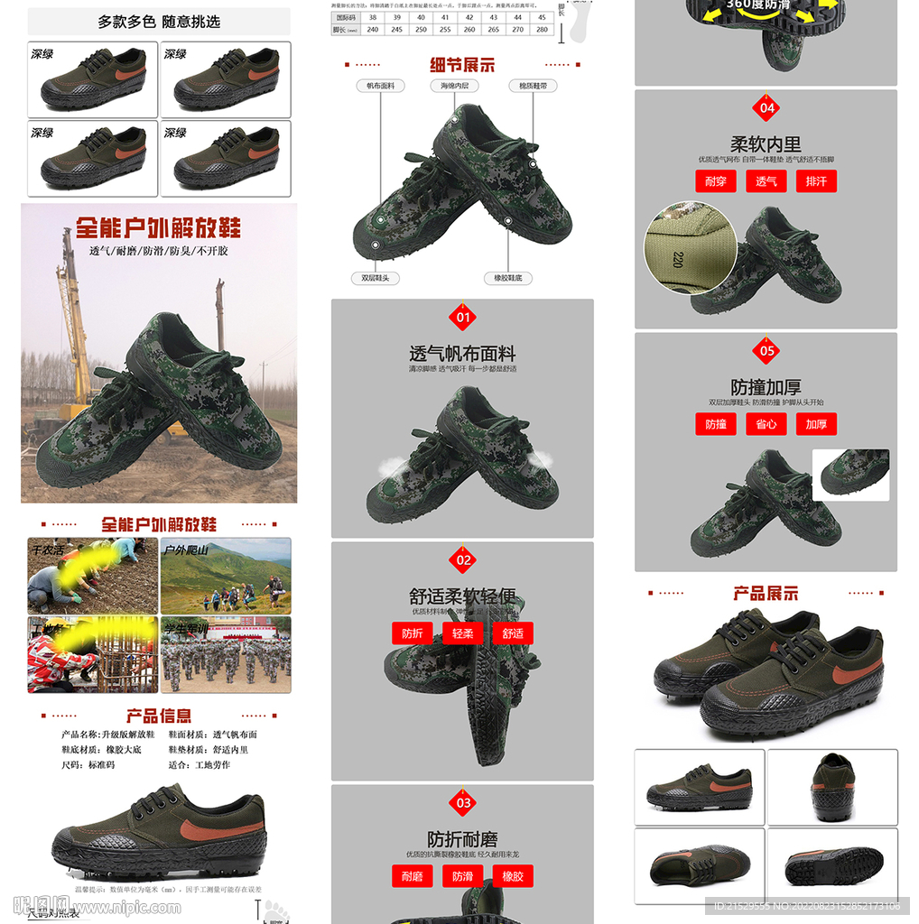 解放鞋详情页  可修改