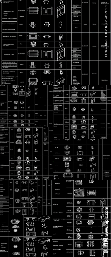 多种规格的家具CAD图库