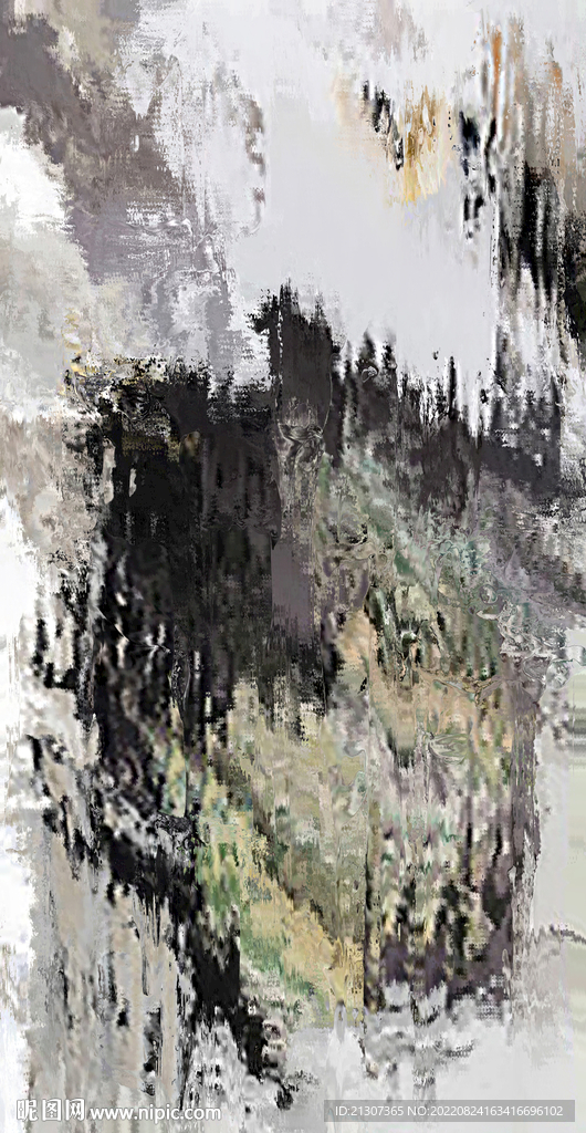 抽象色块笔触拼接油画玄关
