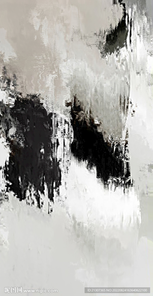 黑白灰抽象色块玄关画