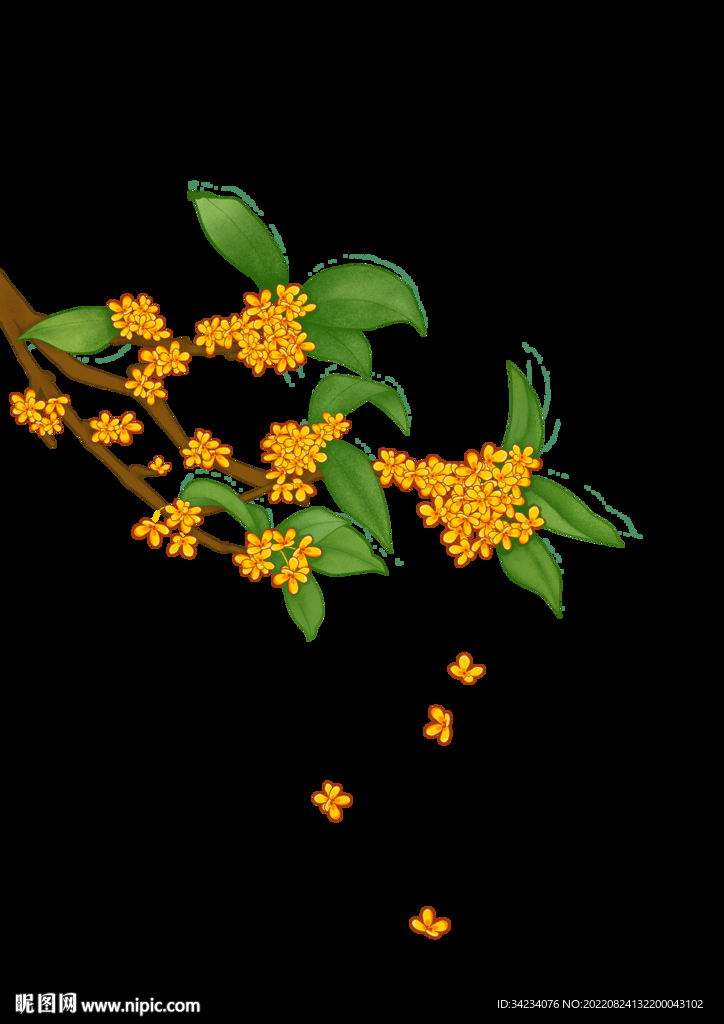 桂花飘落中秋节气香气金桂元素