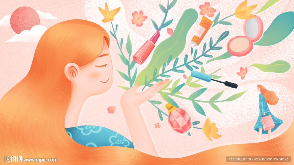 美妆插画