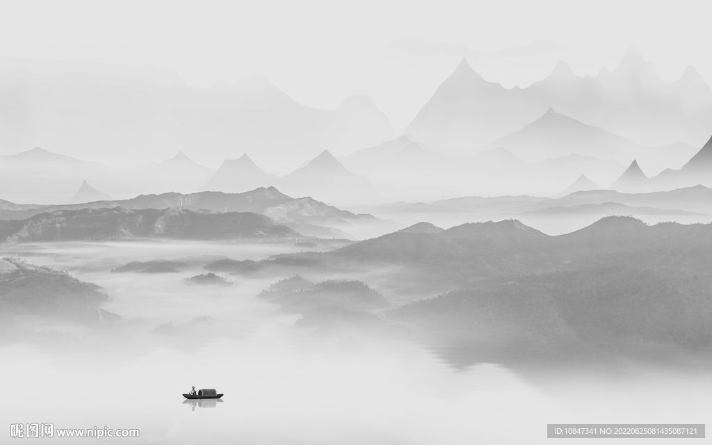 意境最新山水墙画 TIf分层