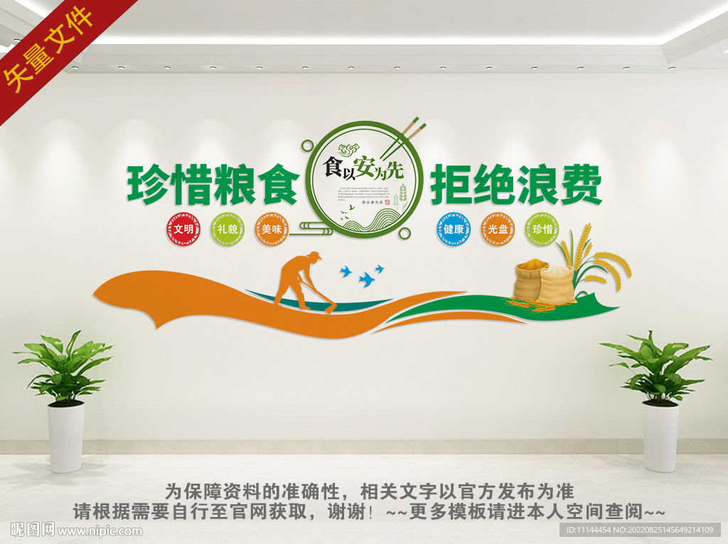 珍惜粮食文化墙