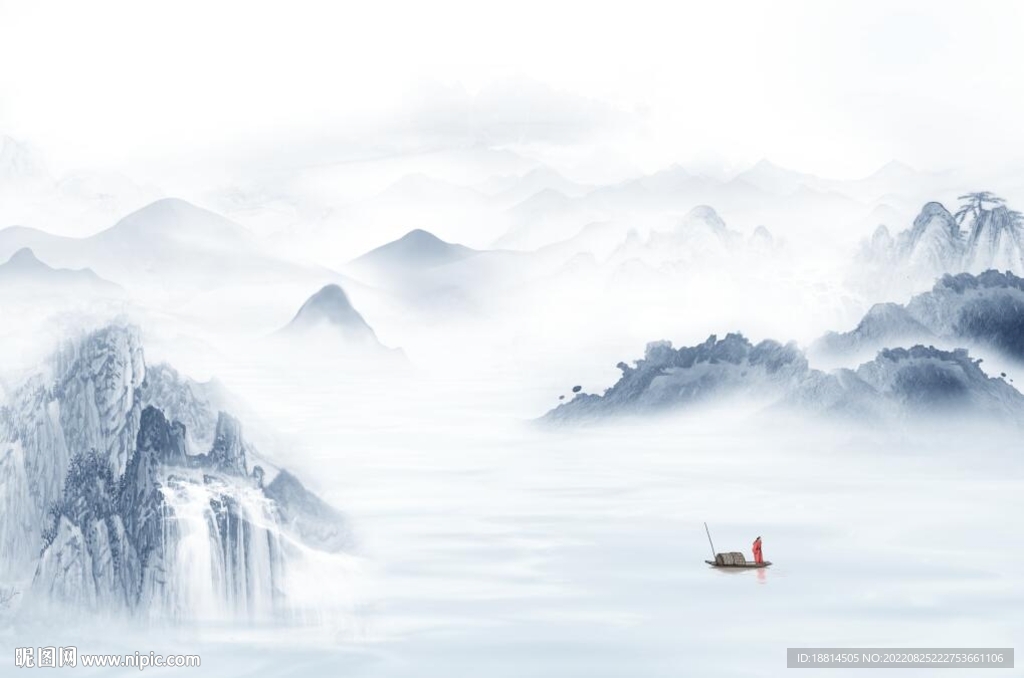 简约山水背景墙