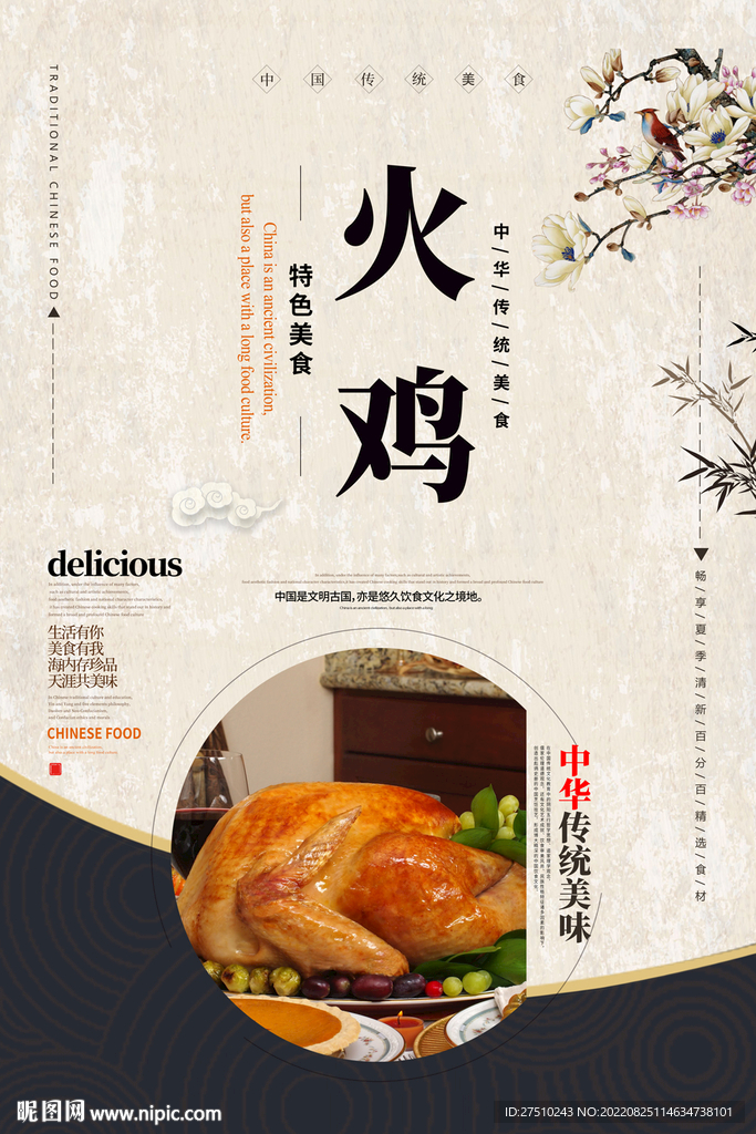 火鸡美食海报
