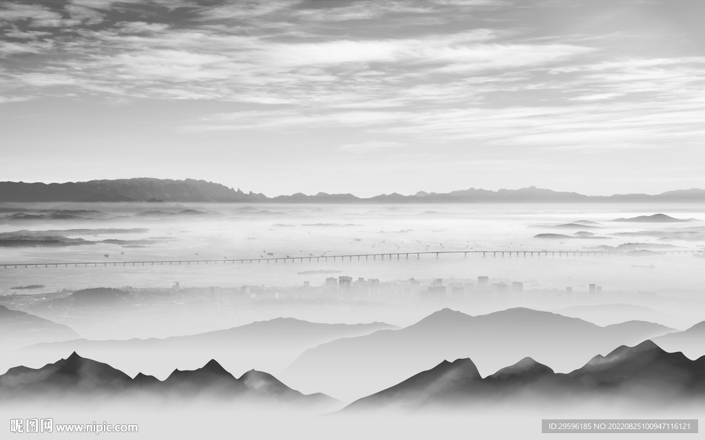 灰色别墅新山水图 TIF分层