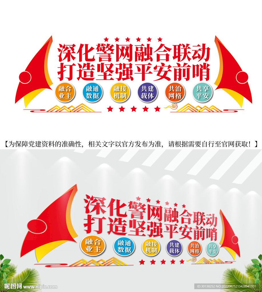 警网融合联动联防联治文化墙