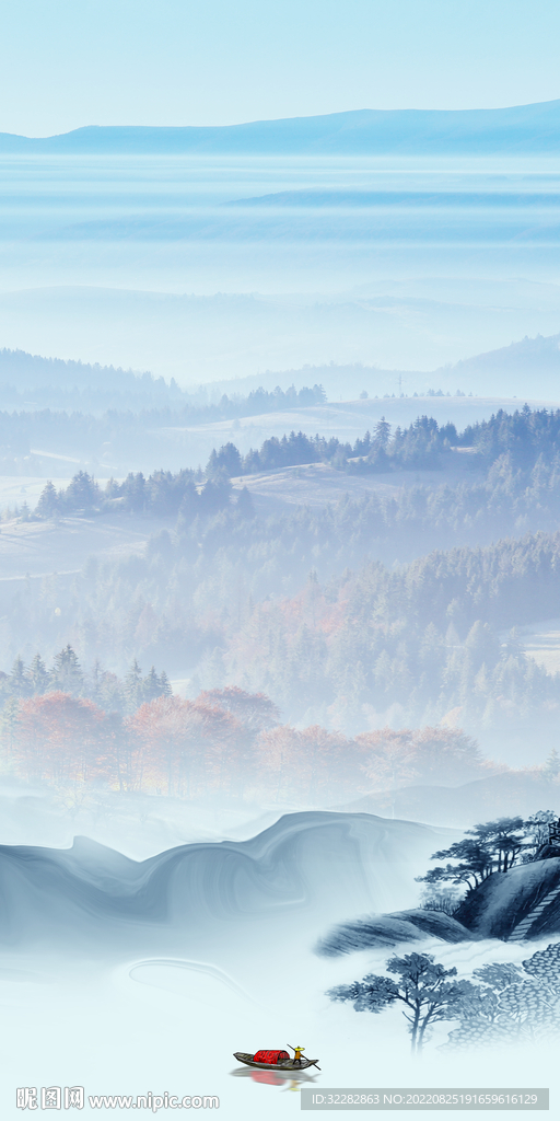 新品 高端玄关山水 tif分层