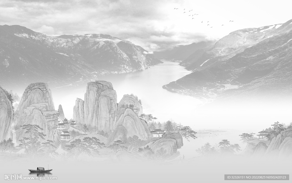 大气 爆款高端山水 tif分层