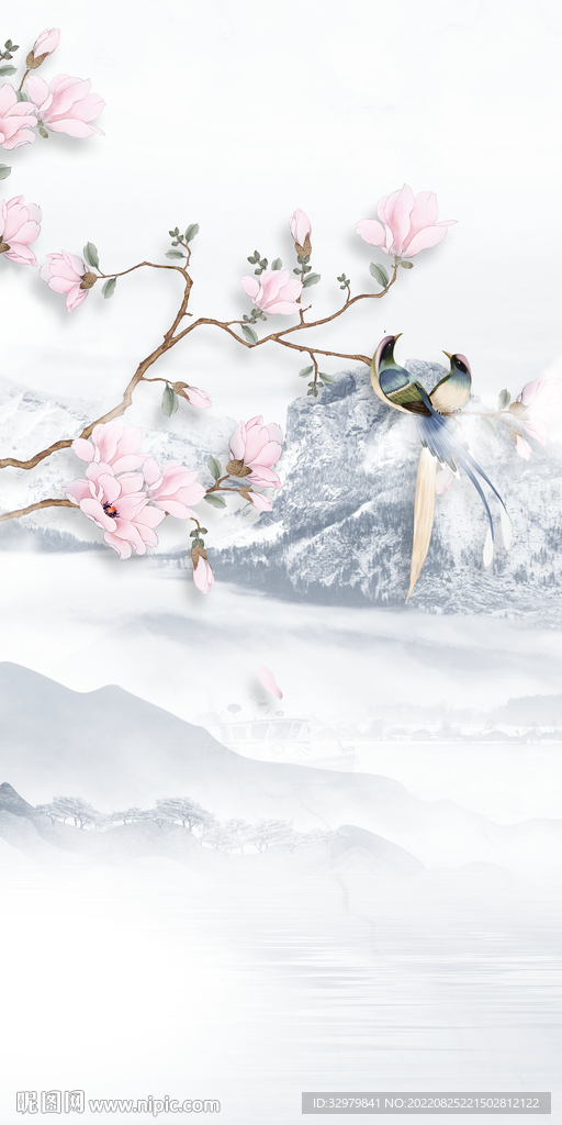 极简玄关意境山水 TIf分层