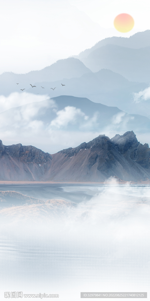 别墅玄关意境山水 TIf分层