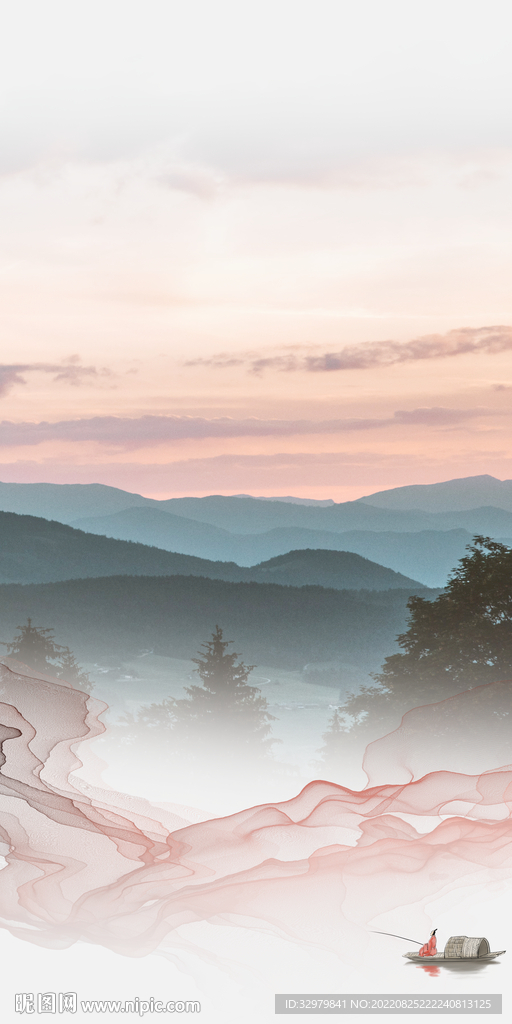 最新玄关意境山水 TIf分层