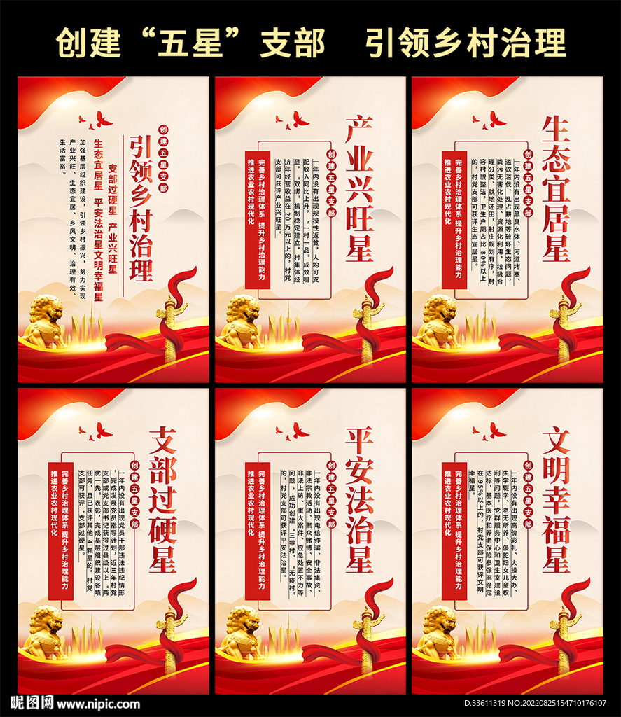 创建五星支部挂图