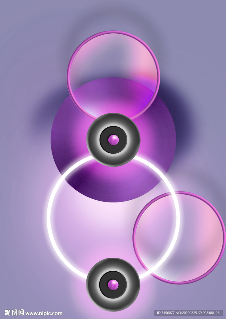 轻奢发光圆环艺术挂画装饰画