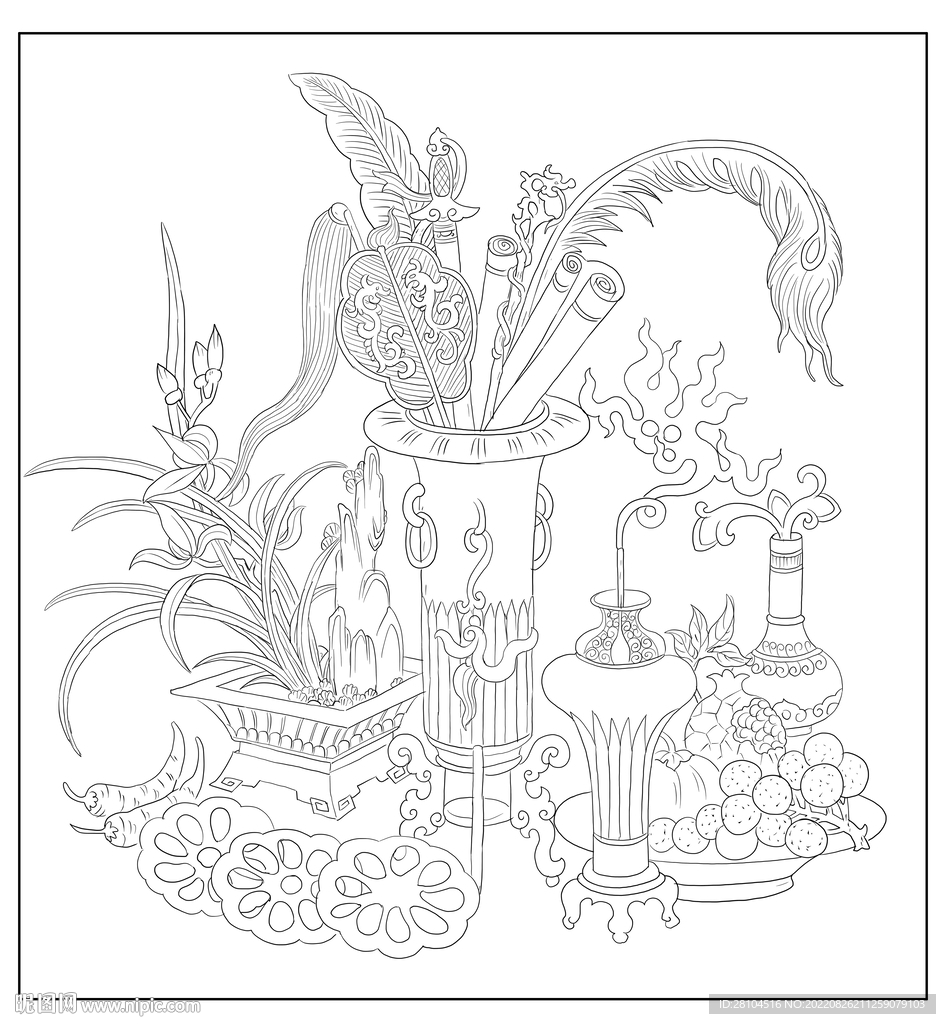 花卉花瓶画