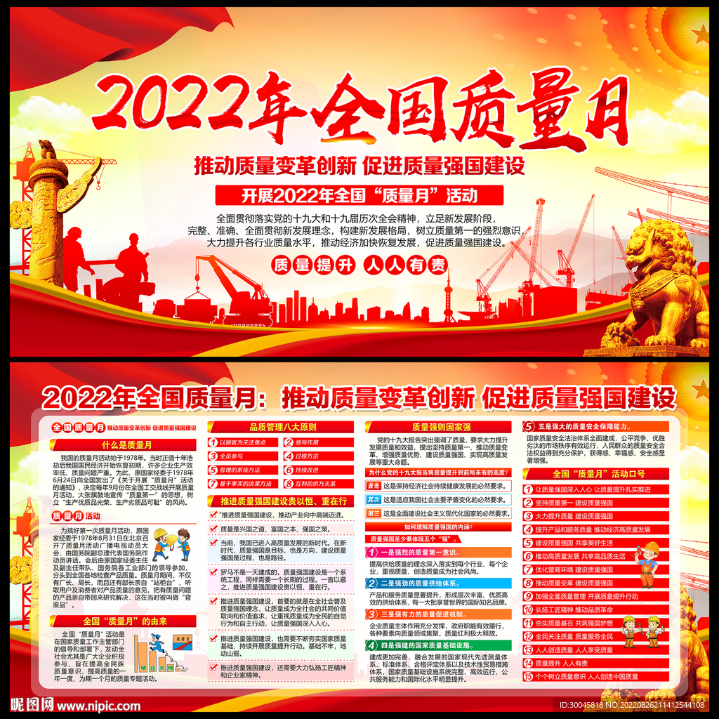 2022年全国质量月宣传展板