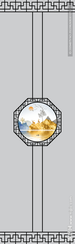 高清分层透明底平开门打印图