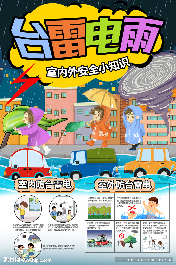 台雷电雨室内外安全小知识