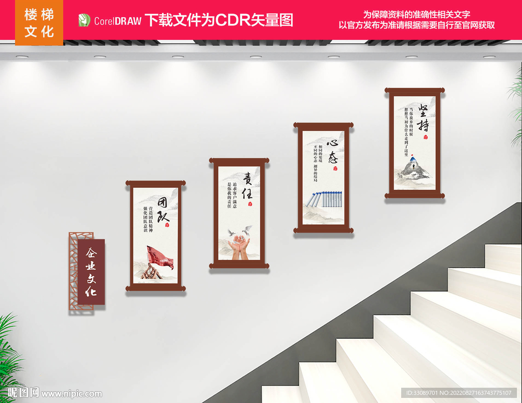 企业楼梯文化墙