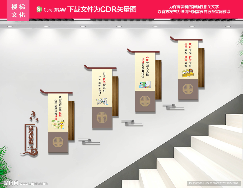 企业楼梯文化墙