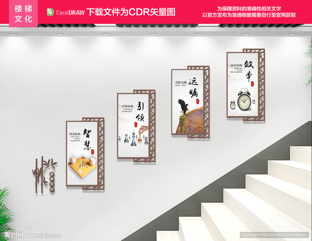 企业楼梯文化墙