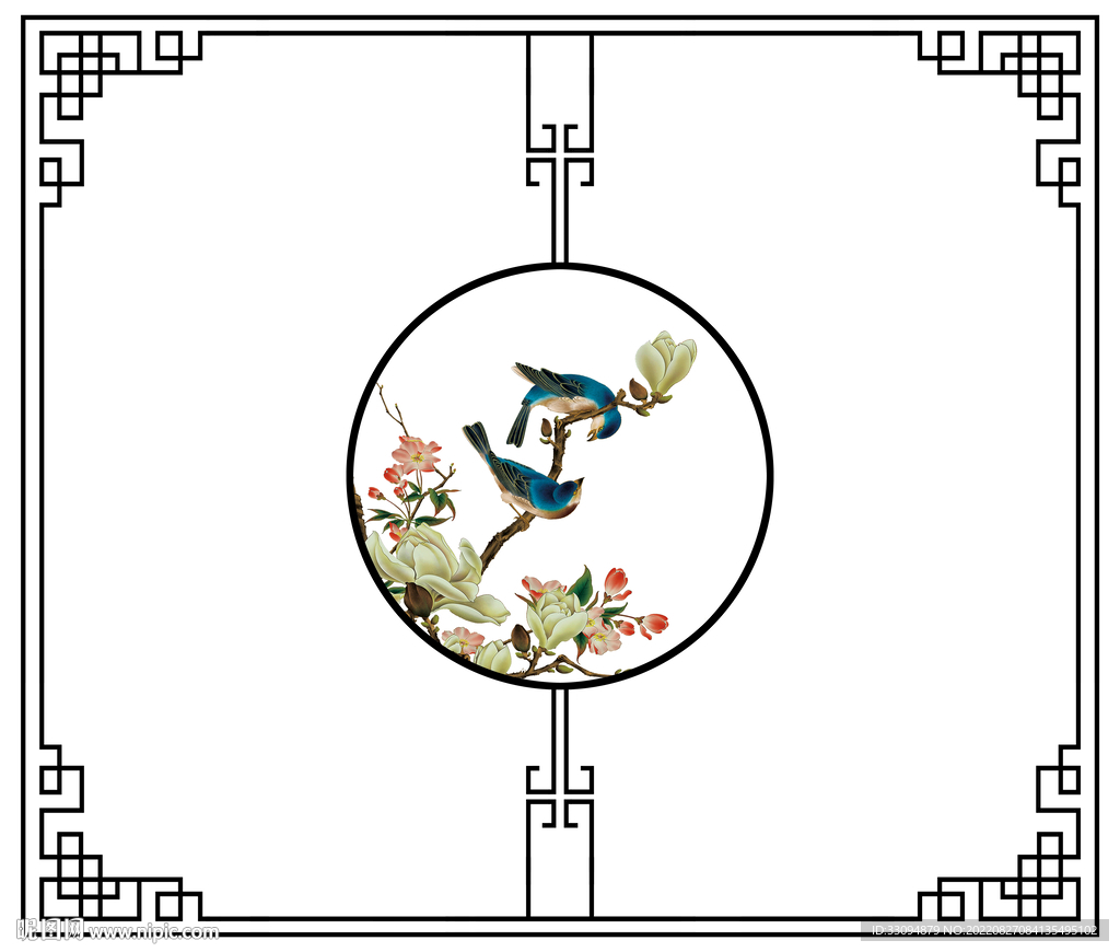 高清分层透明底屏风打印图