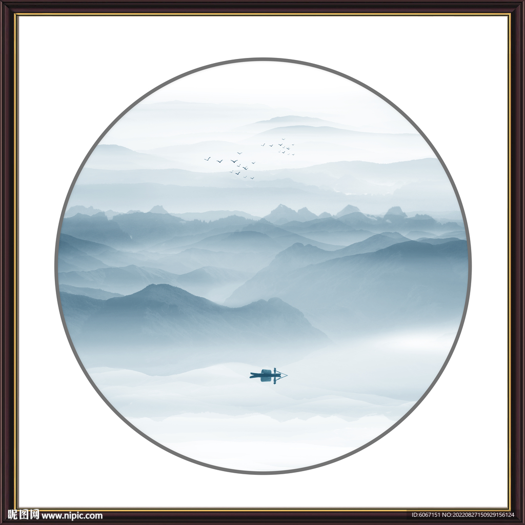 圆形山水画
