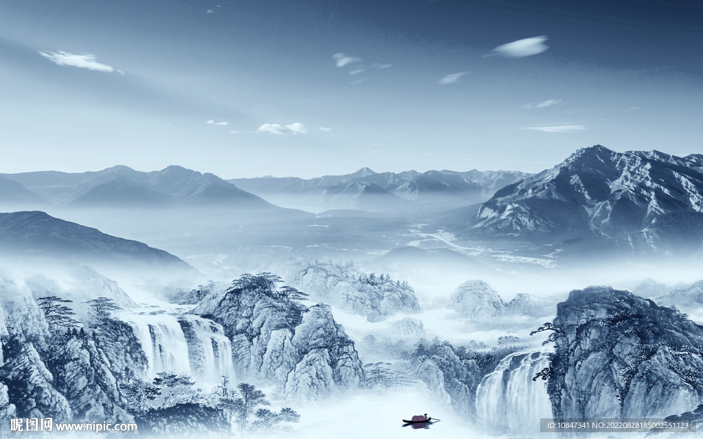 大气新山水背景画 TIf分层