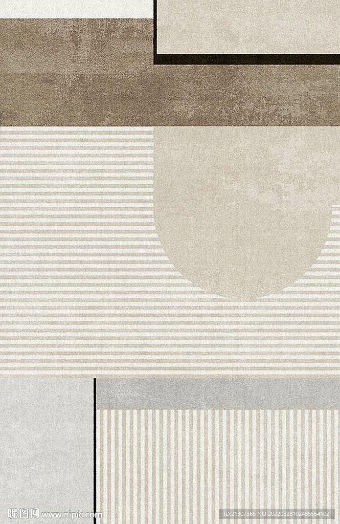 现代线条风北欧抽象地毯