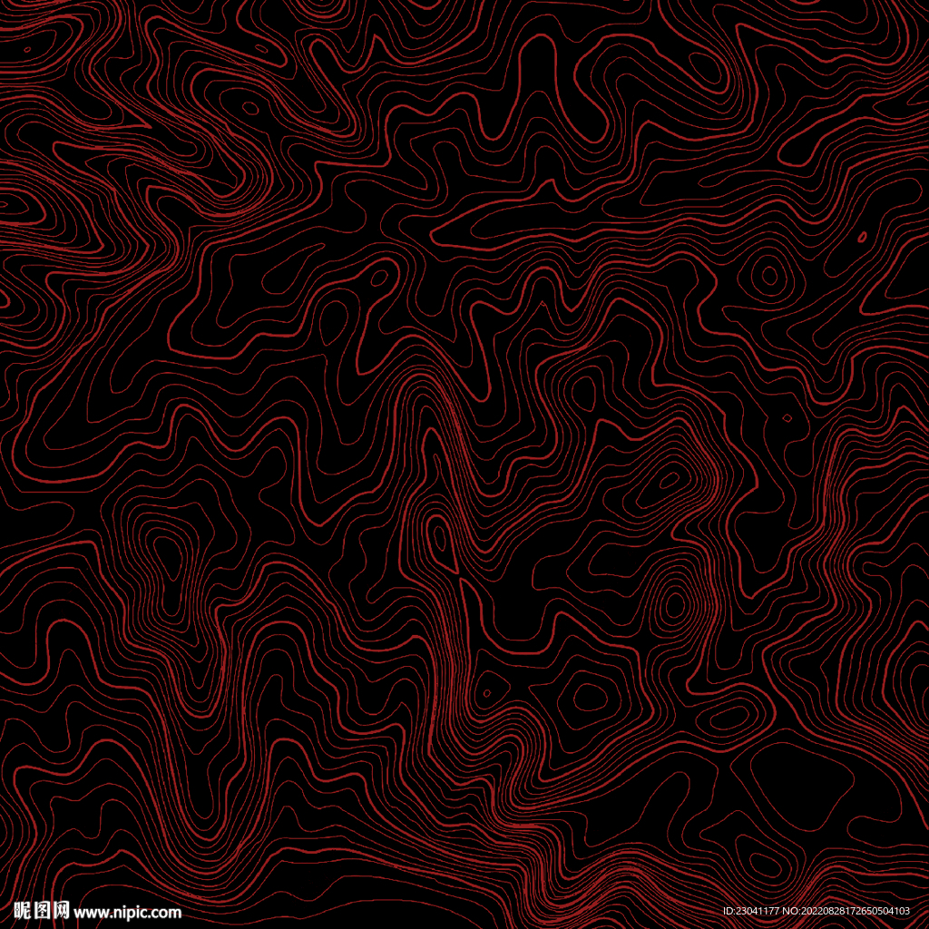 手绘黑底红色线条