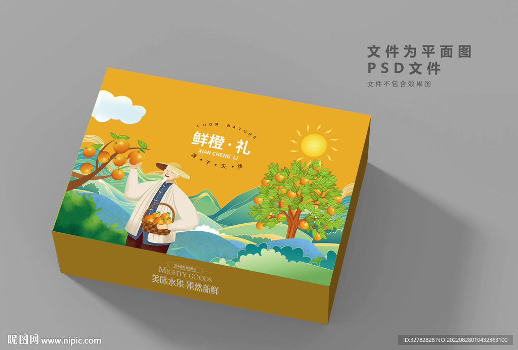 橙子水果礼盒平面图