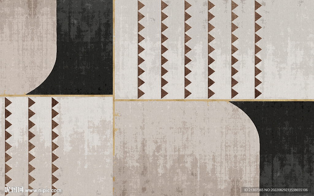 灰色几何现代北欧抽象地毯