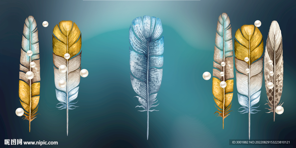 轻奢装饰画 羽毛