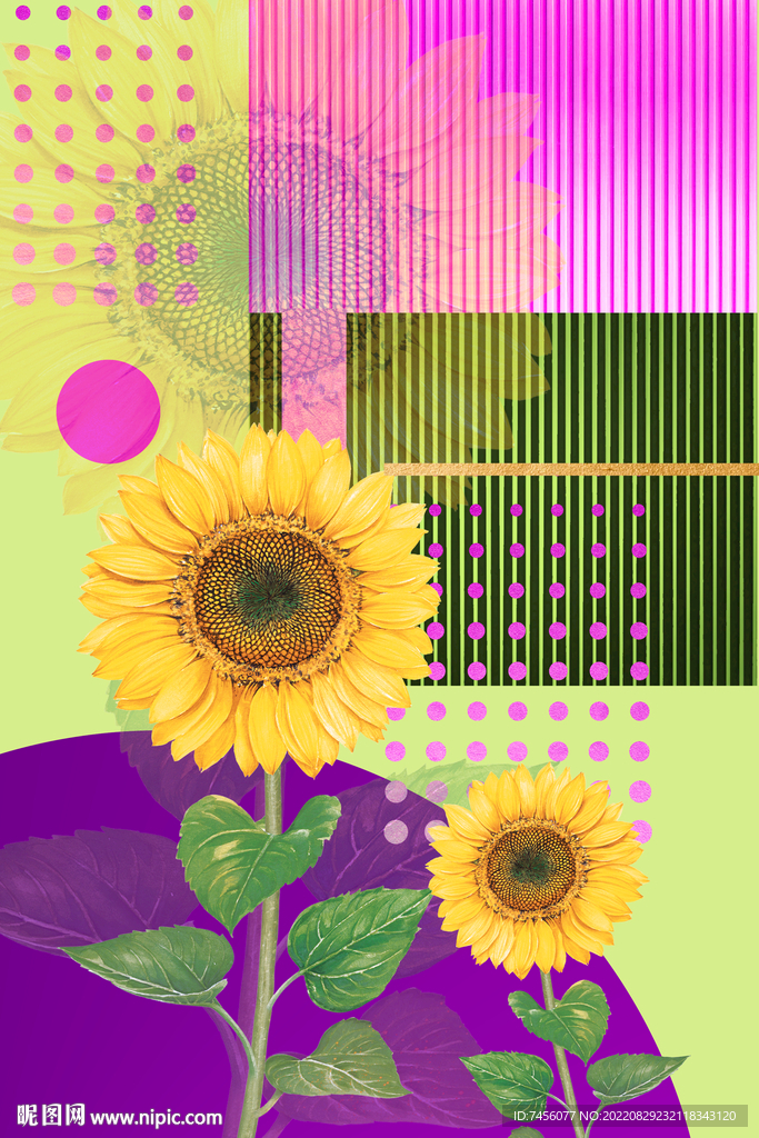 菊花时尚水彩艺术挂画装饰画