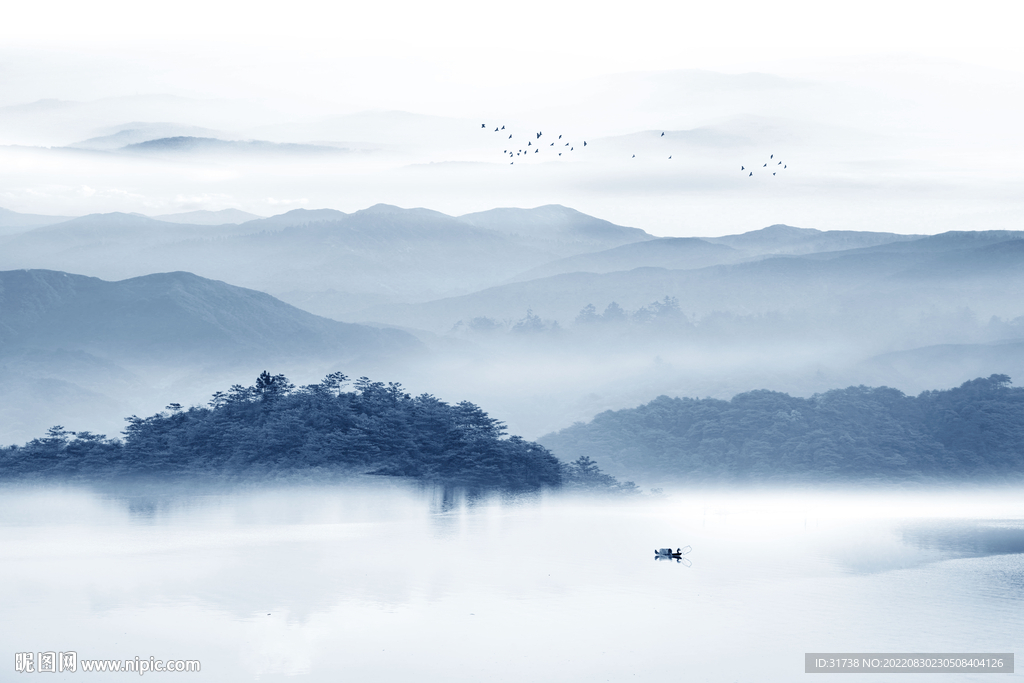 水墨山
