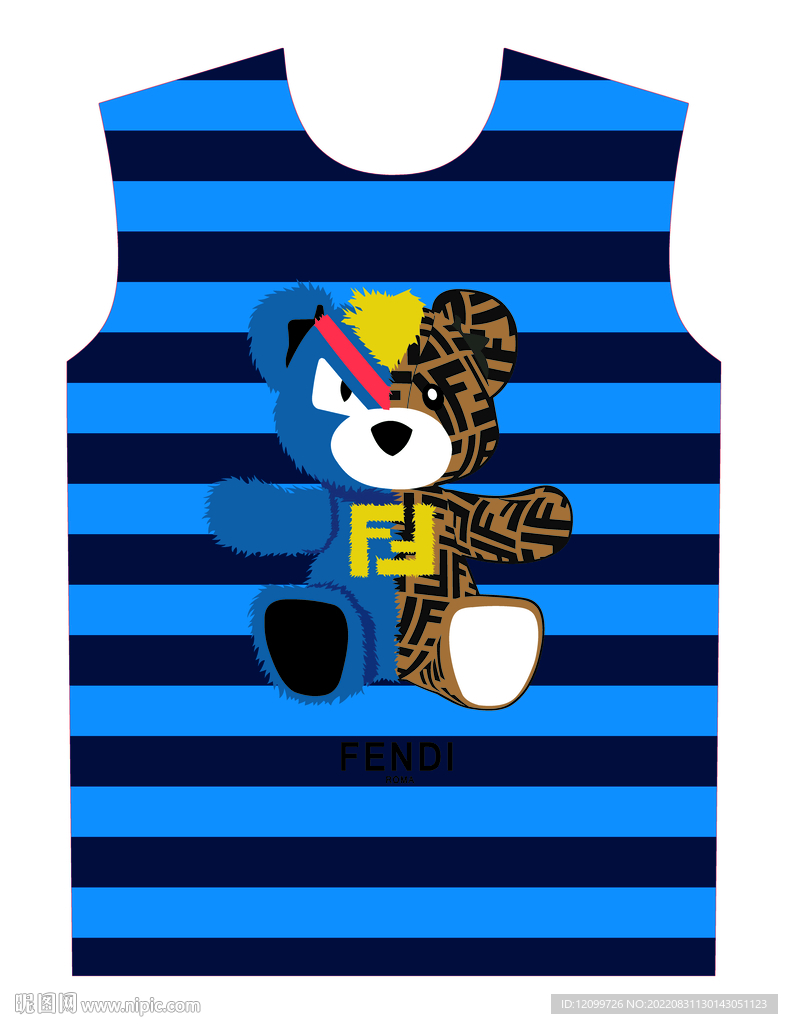 大牌定位印花男T横条纹