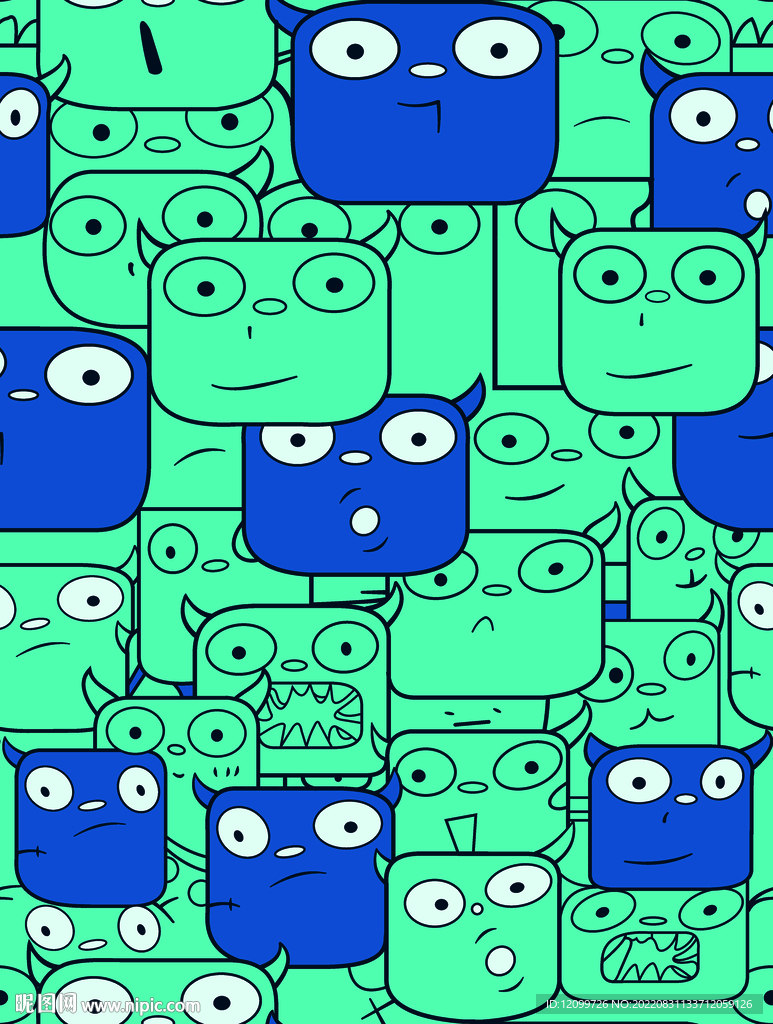 大牌小标人像卡通印花