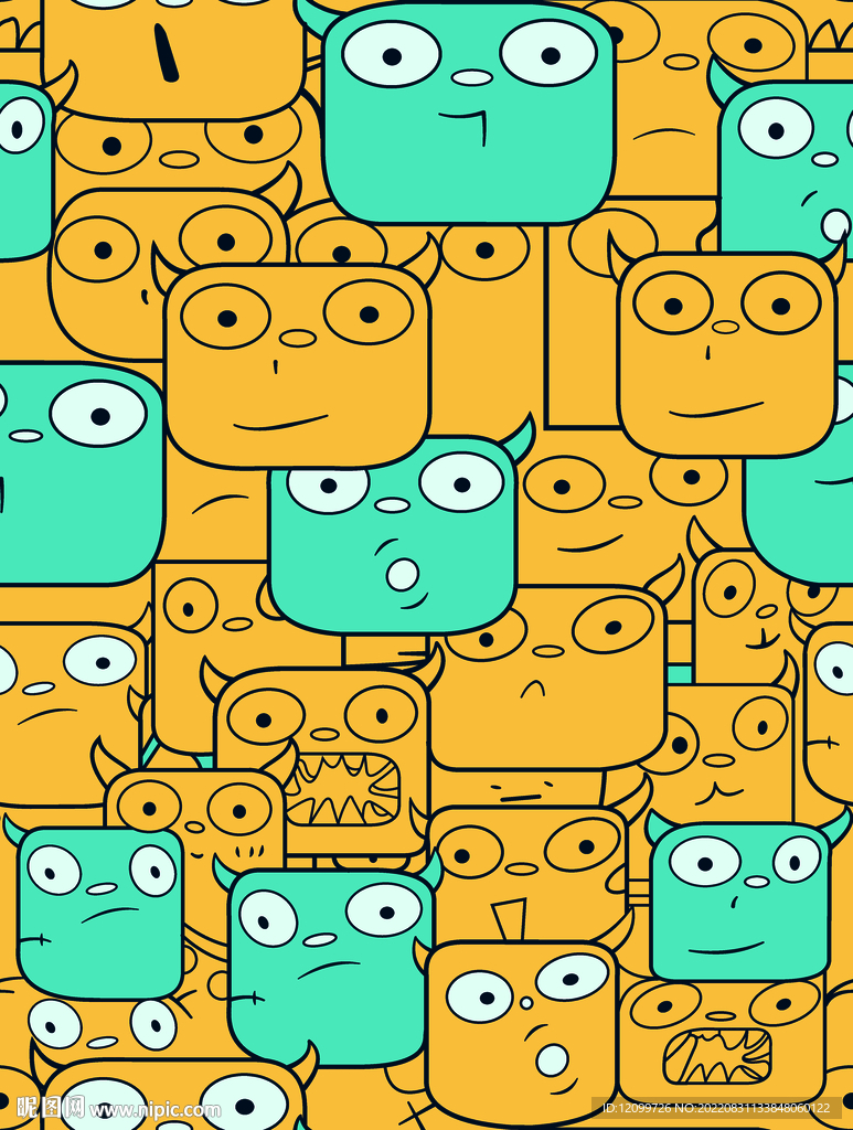 可爱笑脸印花连衣裙印花