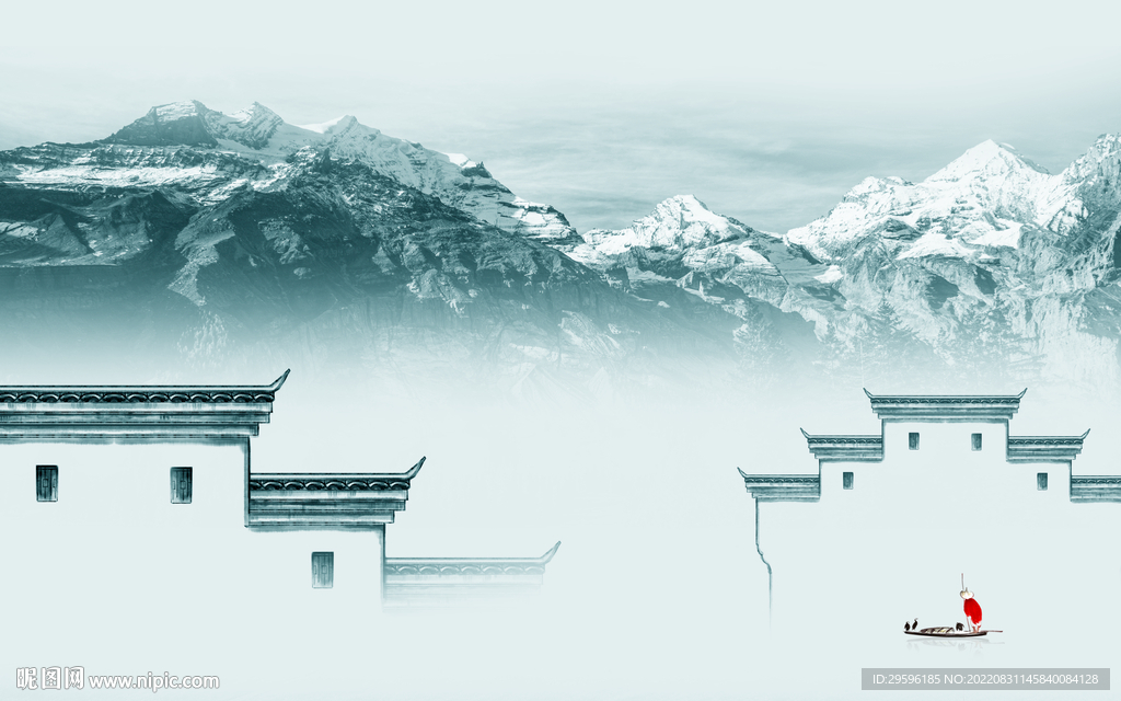 客厅 中式风山水画 tIf分层