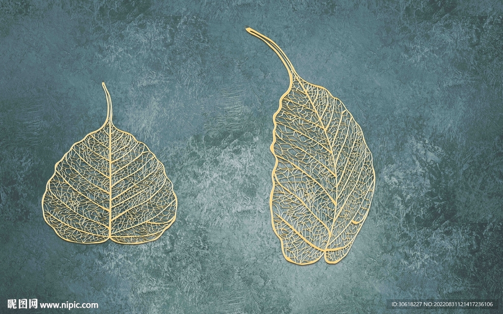 轻奢叶子背景墙