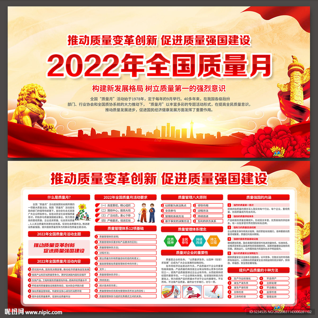 2022年全国质量月展板图片