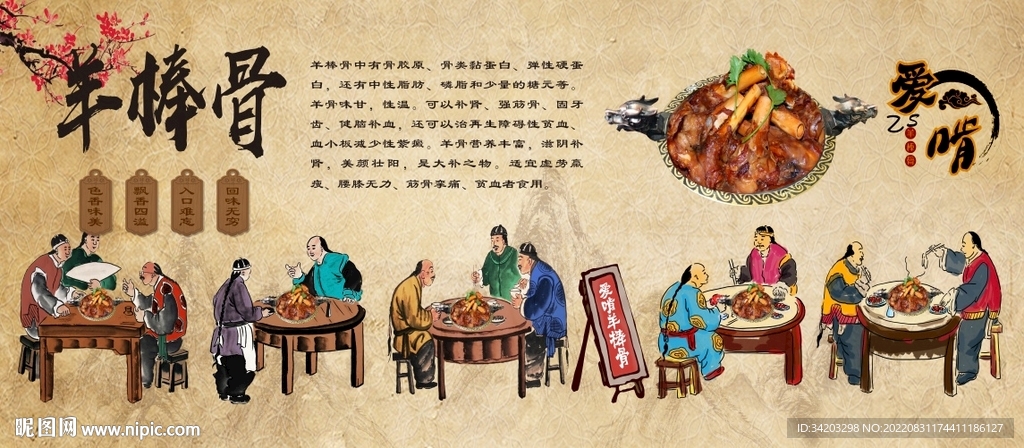 羊棒骨背景墙