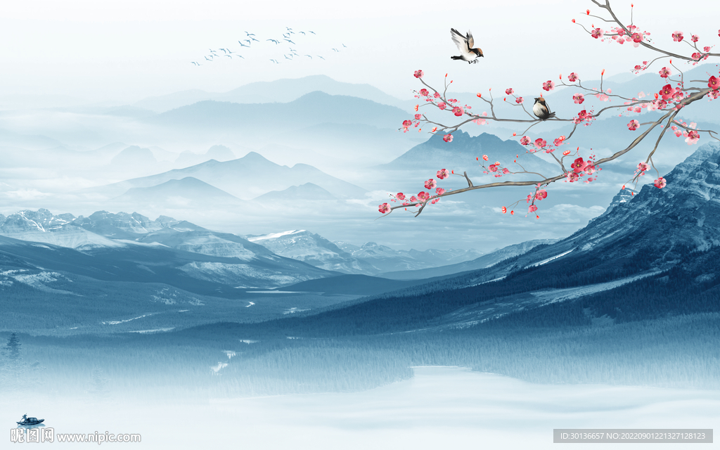 花鸟最新高档山水 tif分层