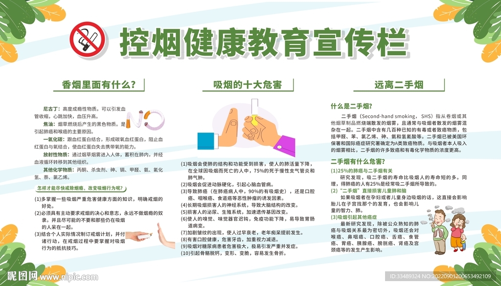 吸烟有害健康展板