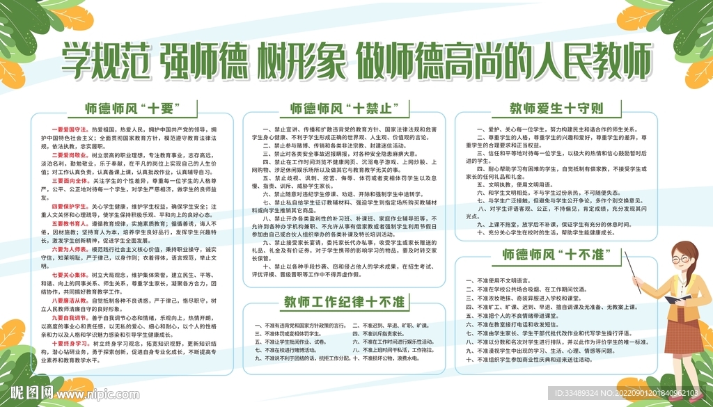 学校师德师风展板