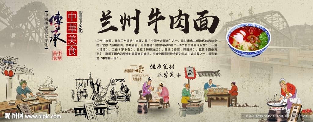 兰州牛肉面背景墙