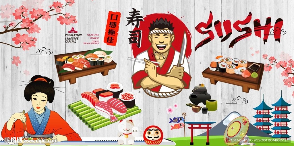 日式寿司背景