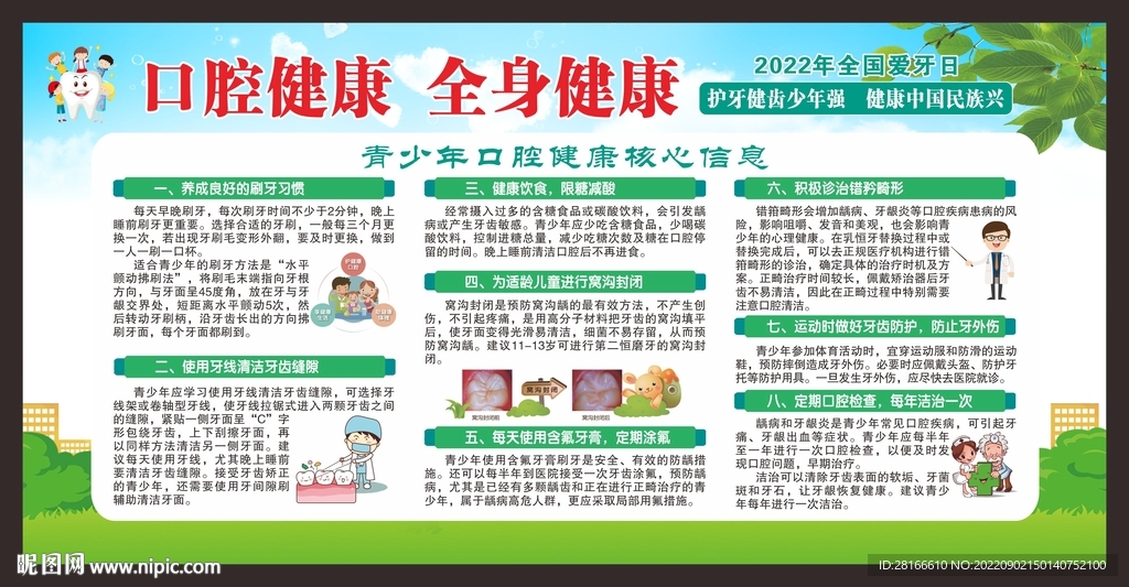 2022年全国爱牙日宣传栏