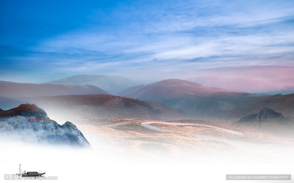 风景新品山水背景 TIf分层